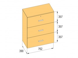 K-BBP Szafa na dokumenty typ R3 do szer.wew.762 mm/390 mm, wys.1076 mm z tłum.