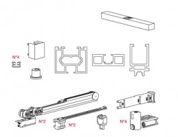 TERNO Universal Evolution sada pro posuvné dveře 3000x1500mm stříbrná