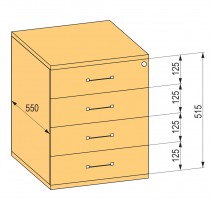 K-BBP Kontener 4+0, prowadnica rolkowa Strong