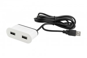 VersaPick, 2x USB, owalny, biały matowy RAL 9003, znal