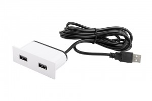 VersaPick, 2x USB, prostokąt, biały matowy RAL 9003, znal