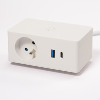 VersaQ HUB 1x 230V, 1x RJ45, USB A+C 5V, 1x HDMI, bezprzewod. ładowanie Qi,biały