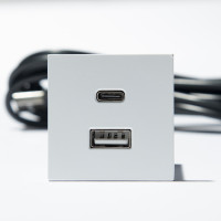 VersaPick, 1x USB A/C, kwadrat, biały matowy RAL 9003