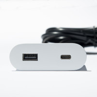 VersaPick, 1x USB A/C, owalny, biały matowy RAL 9003