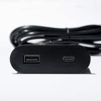 VersaPick, 1x USB A/C, owalny, czarny matowy