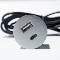 VersaPick, 1x USB A/C, okrągły, stal nierdzewna