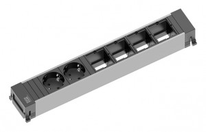 BACHMANN 916.025 Power Frame 2x Schuko, 4x moduł