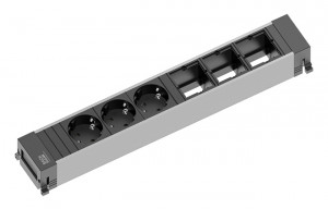 BACHMANN 916.007 Power Frame 3x Schuko, 3x moduł