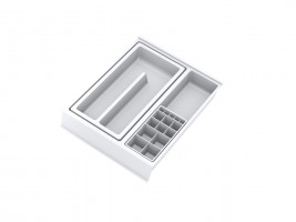 GOLLINUCCI Organizer łazienkowy z akcesoriami o gł. 270 mm, biały 308x242x53