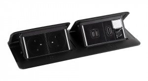 LEGRAND Pop-up podwójny, 2x 230V, ładowarka USB A+A, 1x RJ45, HDMI, czarny