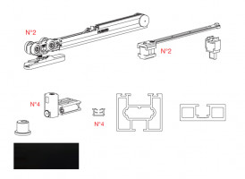 TERNO Universal Eclettica sada pro posuvné dveře 3000x1500mm černá elox