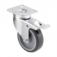 StrongCastors Kółko light duty 75/70  miękki bieżnik, z hamulcem