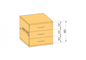 K-BBP kontener 740mm typ 6/ver. 6 (szuf.plastik.,dociąg,tłumienie)