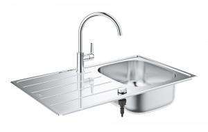 GROHE 31562SD1 komplet K200, stal nierdzewna szczotkowana + Bau Edge chrom