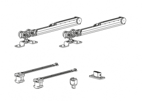 TERNO Classic komplet okuć do drzwi przesuwnych  80kg, 1 drzwi + 2 x tlumienie