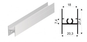 SEVROLL listwa łącząca Simple/Blue H28 3m (do płyty laminowanej 18mm) jasny brąz