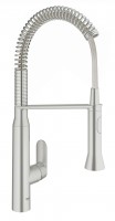 K-GROHE bateria zlewozmywakowa K7 z prysznicem, foot control, Supersteel