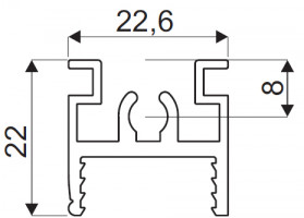 SEVROLL 05920 GM 18 listwa pozioma górna 3m czarny mat