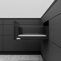 K-BLUM Legrabox, szuflada C Free 350mm/40kg, Tip-on, czarna, wkręt