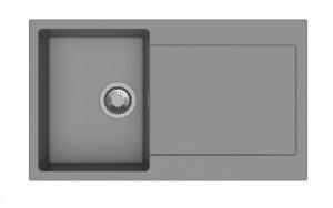 StrongSinks S3 Zlewozmywak granit ZALA 860, 860 x 500 mm, z ociekaczem, szary