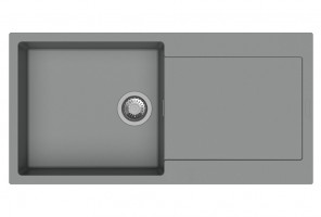 StrongSinks S3 Zlewozmywak granit ZALA 1000,1000x500 mm, z ociekaczem, szary