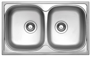 StrongSinks S1 Zlew Welland stal nierdz. poler. 780x480 podwójny, montaż od góry