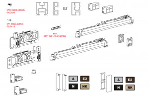 TERNO Diva Fluid Frame zestaw do drzwi ramowych 80 kg 1200/2600 srebrny szczotk.