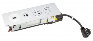 K- LEGRAND Disq´In 2x 230V + 1x USB A/C, HDMI, bílá/bílá