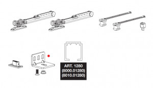 TERNO Step zestaw do drzwi przesuw. 30-80kg, 2x amortyzator, tor 2500mm, ele.moc