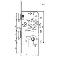 Twin zámek zadlabací plastová střelka závora WC/78 mm pravý