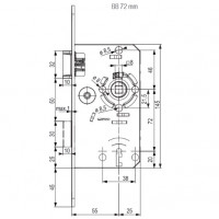 Twin zaczep plastikowy BB/72 mm, lewy