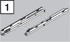 BLUM 576.4501B prowadnice Tandembox 450mm 65kg P+L