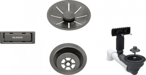 BLANCO 207424 Zestaw odpływowy 1x3,5" InFino Satin Dark Steel