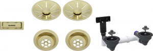 BLANCO 207439 Zestaw odpływowy 2x3,5" InFino Satin Gold