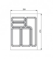 StrongIn Wkład na sztućce 354x474 mm StrongBox, biały