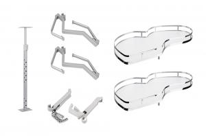 StrongWire Półki narożne z tłumieniem classic 450mm lewe-białe dno /reling chrom