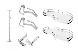 StrongWire Półki narożne z tłumieniem classic 450mm prawe-białe dno/reling chrom