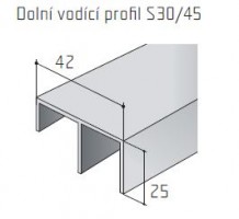 S-profil S30/45 dolny elox 3m