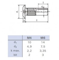 StrongFix Okucie łączące nakrętka M6x30mm nikiel