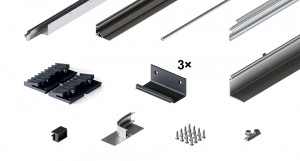 HAWA 31514 Folding Concepta III 20/25 Zestaw na 2 skrzydła, lewy, srebrny