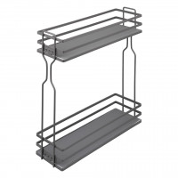 K-StrongWire kosz dwupoziomowy 200 mm, szary, prowadnica kulkowa bez tłumienia