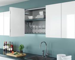 K-HETTICH WingLine S,P2MS,lekkie,bez toru dolnego, 1200mm,4 zawiasy S,L+P,szary