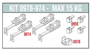 SISCO 978/974 komplet okuć do szkła 2 skrzydła