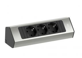 BACHMANN 932.000 Casia 2 , 3x230V,  imitacja stali nierdzewnej Schuko