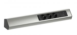 BACHMANN 932.006 Casia 2 , 3x230V + 1xUSB A/C imitacja stali nierdzewnej schuko