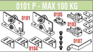 SISCO komplet okuć do 100kg art. 101/P (87400)