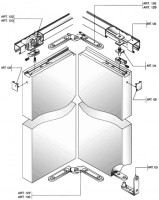 SISCO wewnętrzne drzwi składane 1000mm 123PB2