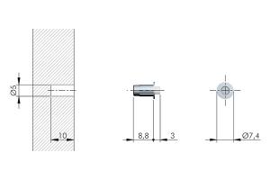 IF-odbojnik do drzwi wpuszczany Flex 5mm  10x3mm