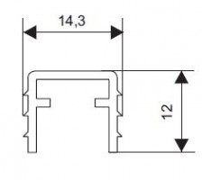 S-S50 górna listwa do zafrezowania aluminium surowe 2m