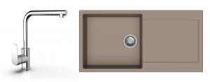 StrongSinks S3 Set zlew Zala 1000 1000x500mm granit brązowy + Bater.  Stréva chr